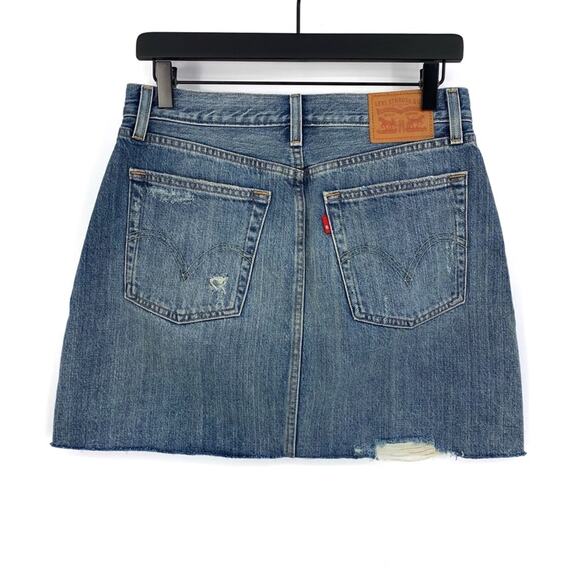 LEVI'S Blue Denim Mini Skirt Medium Wash 27 - Picture 8 of 9